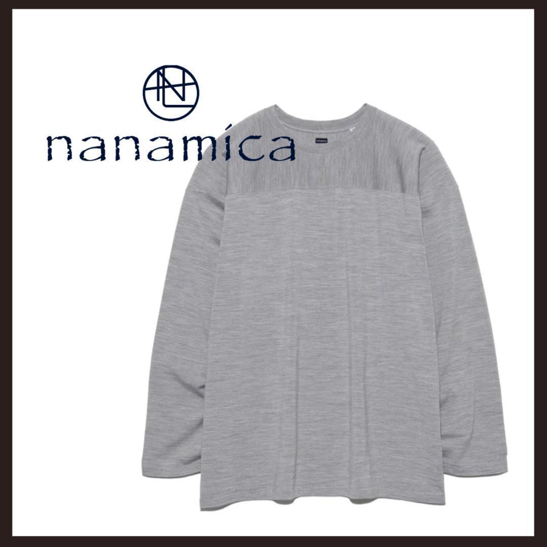 ○★新品未使用　nanamica　メリノウールフットボールシャツ　L　グレー