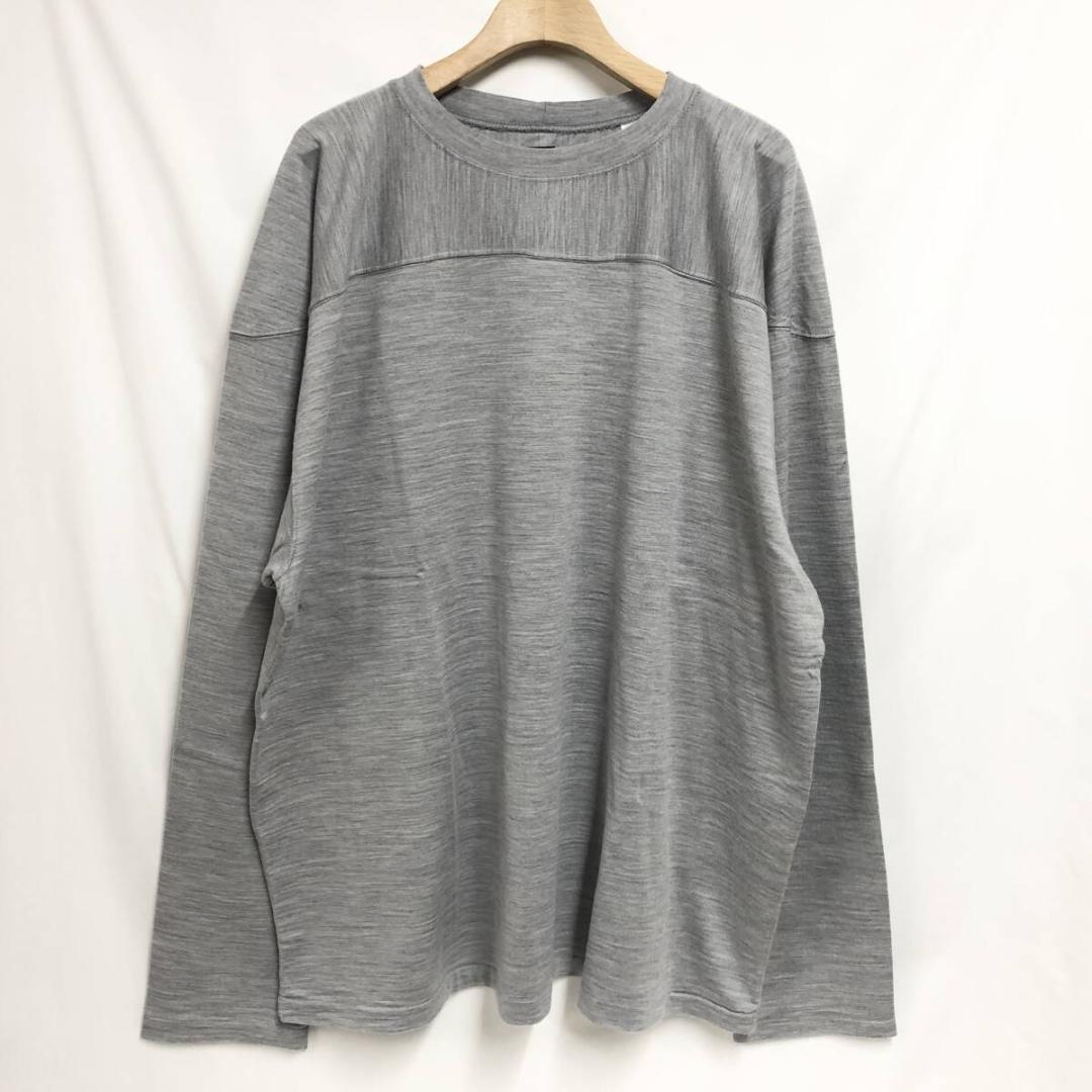 ○★新品未使用　nanamica　メリノウールフットボールシャツ　L　グレー