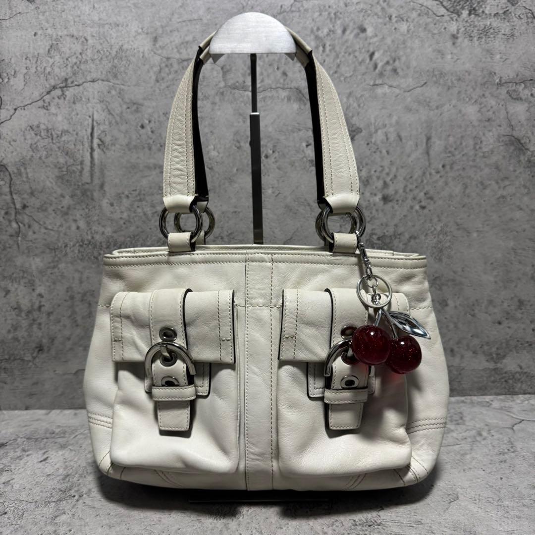 美品✨️Coach Soho Leather Boston Bag WH