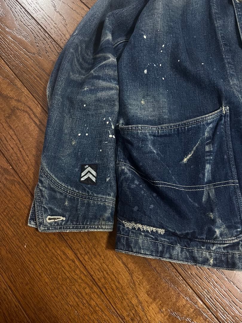 ネイバーフッド　サベーデニム カバーオール ペイント加工　ブランケット