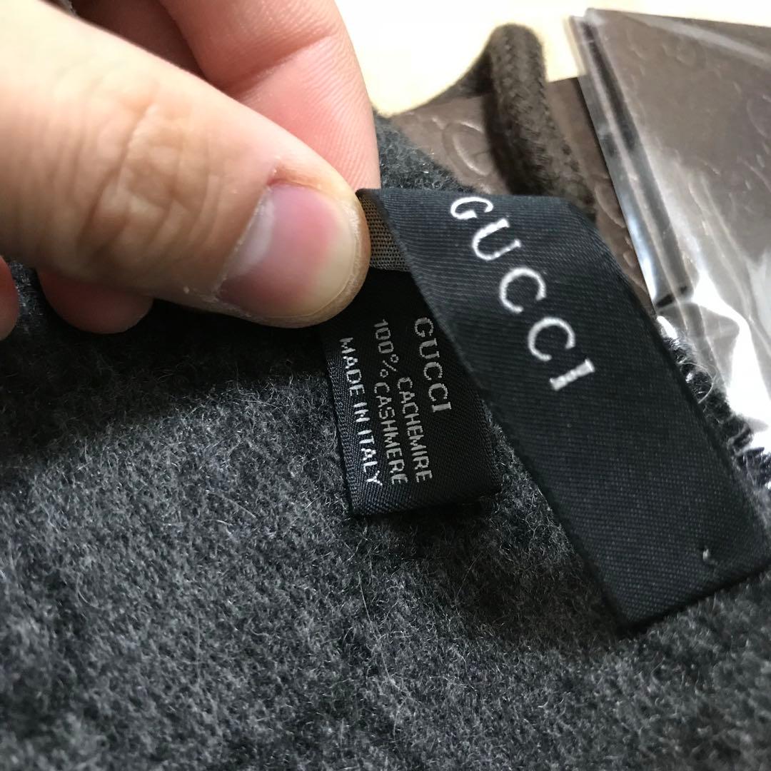 新品✨高級カシミヤGUCCIマフラー❗️箱紙袋セット❗️グッチマフラー　カシミヤ