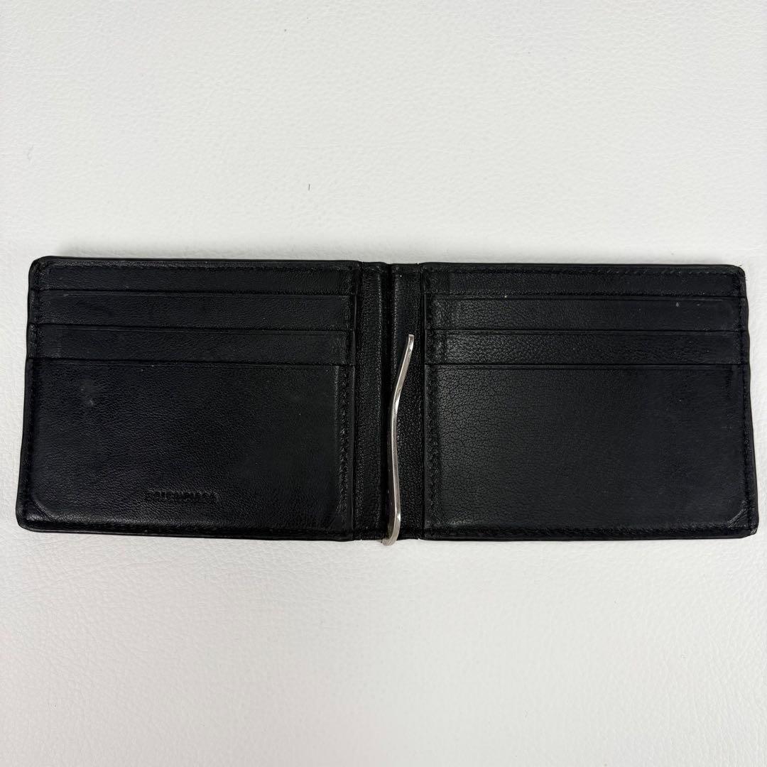 美品⭐️バレンシアガ 2つ折り財布 マネークリップ レザー ブラック