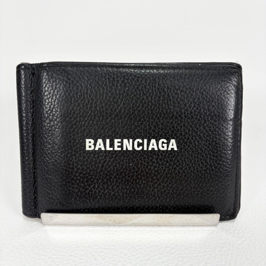 美品⭐️バレンシアガ 2つ折り財布 マネークリップ レザー ブラック