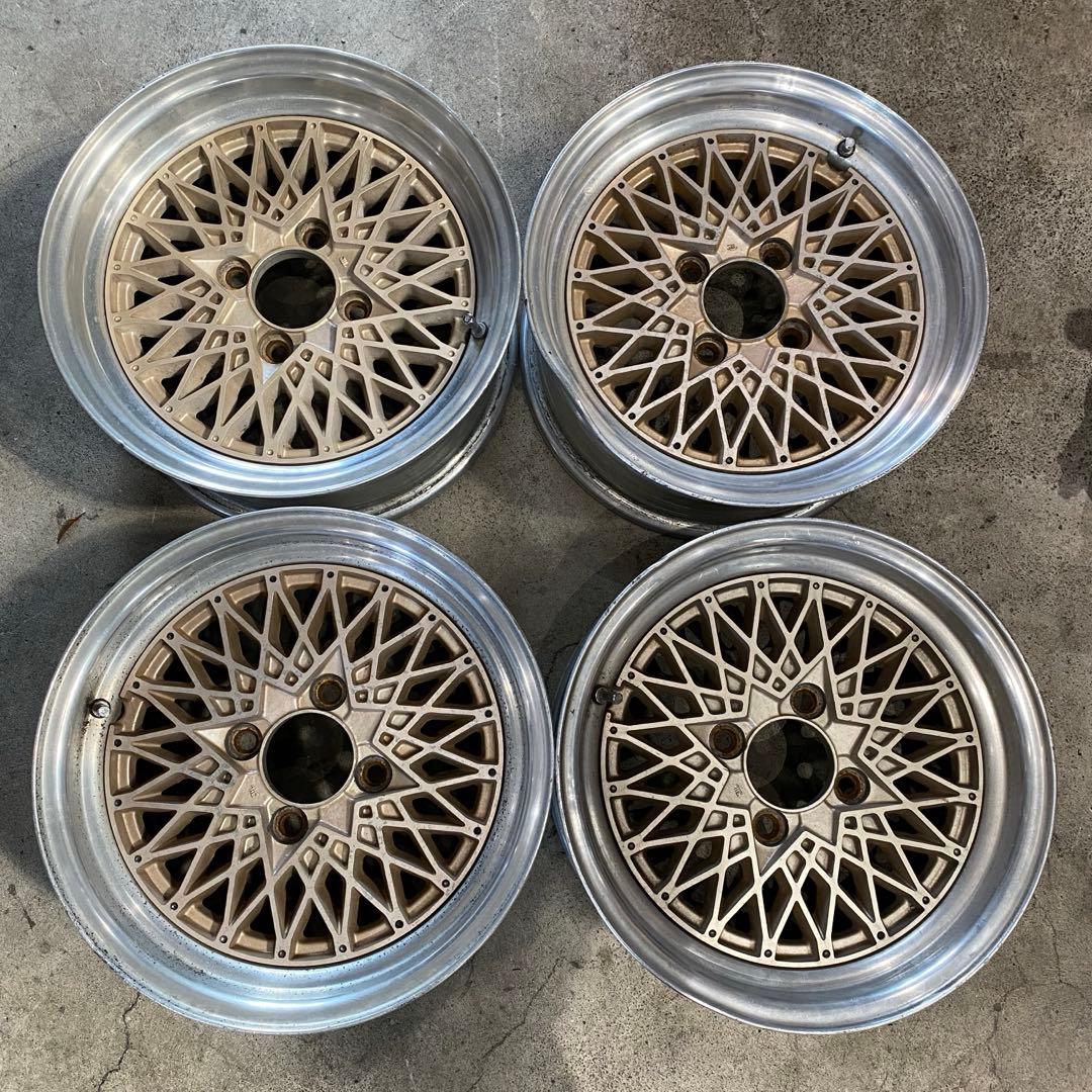 胡*蘭様 メッシュホイール　114.3 4穴 6.5j 15インチ 旧車 当時物