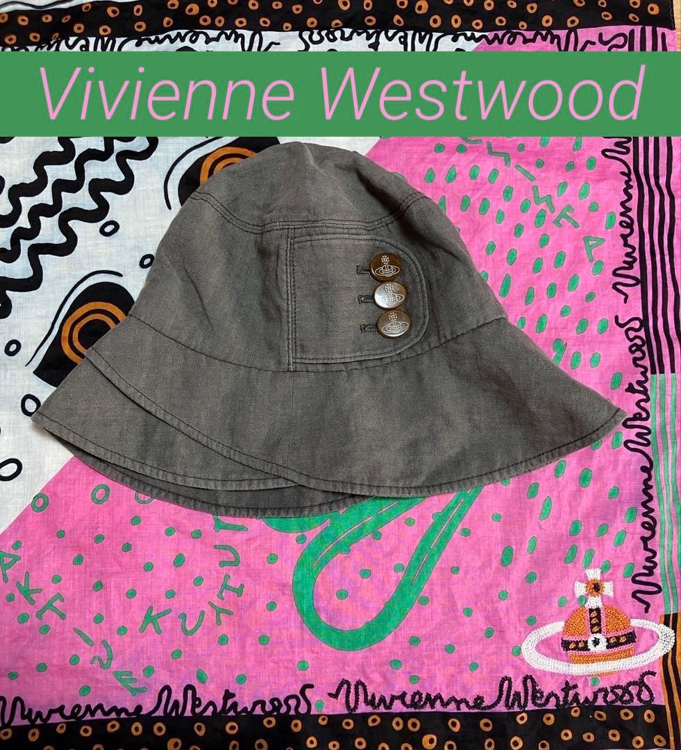 《ユーズド》⭐︎ヴィヴィアンウエストウッド⭐︎ 3連オーブボタンハット　グレー