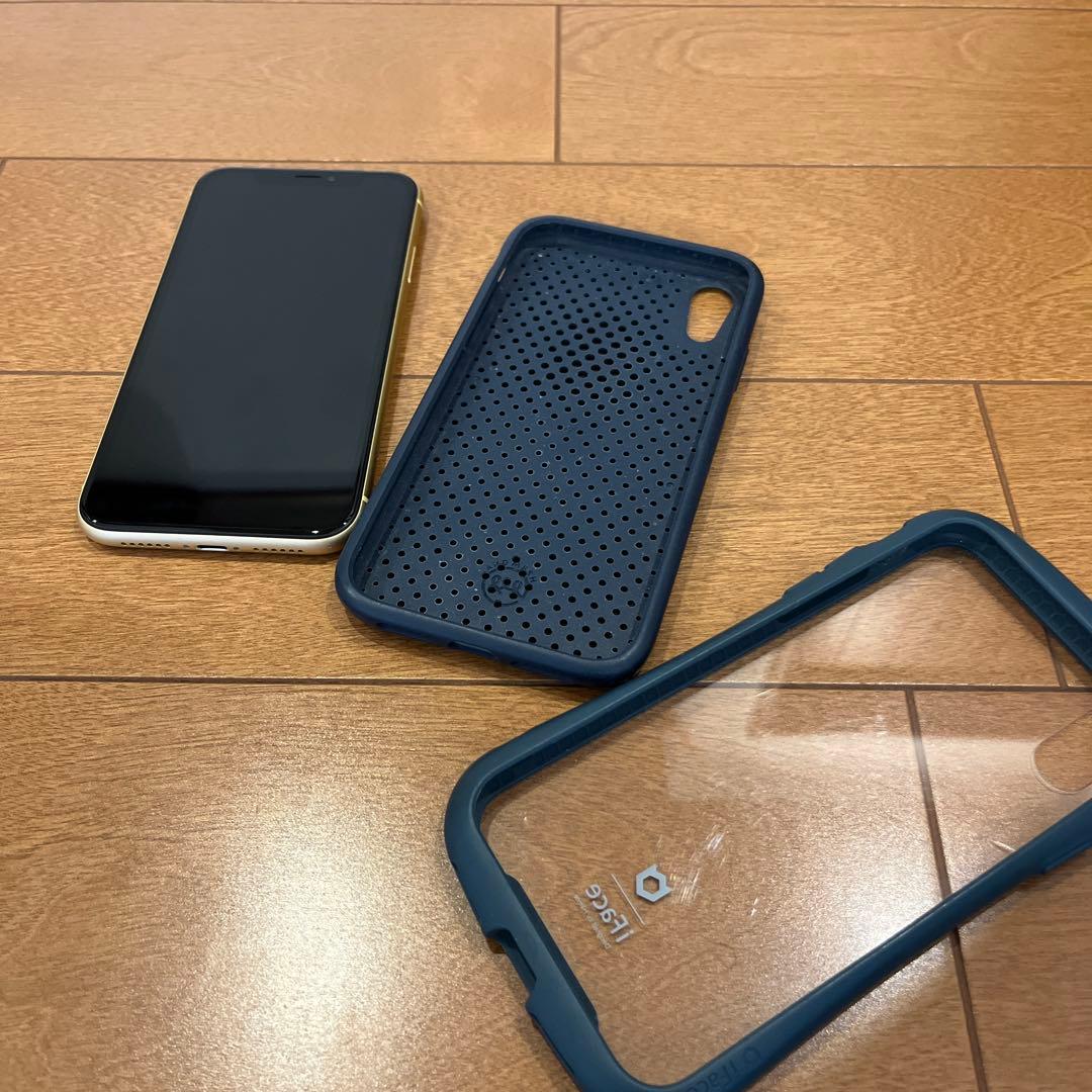 iPhone XR 用 ネイビーケースとiPhone XR イエロー126G