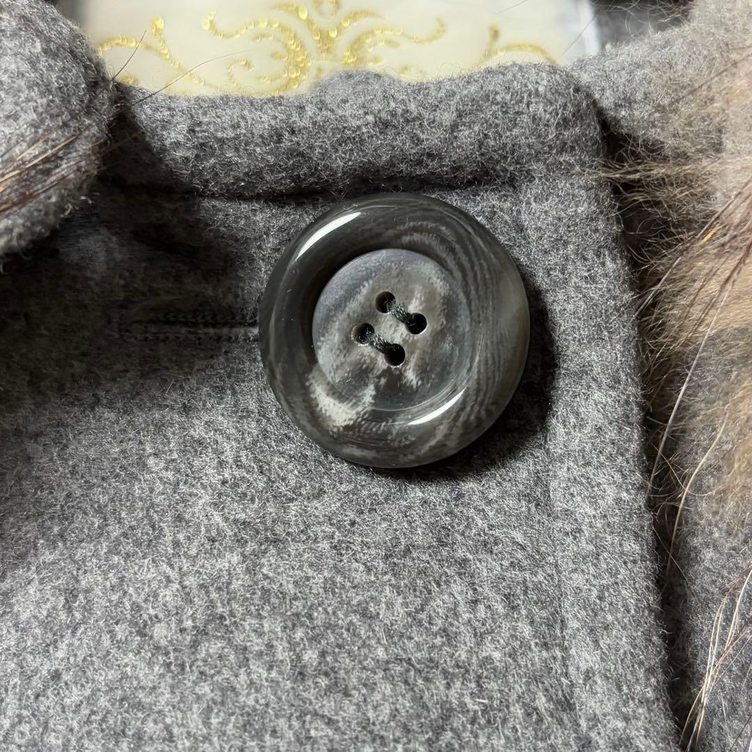 【極美品】グレースクラス リアルファー アンゴラ混 ポンチョ コート 36