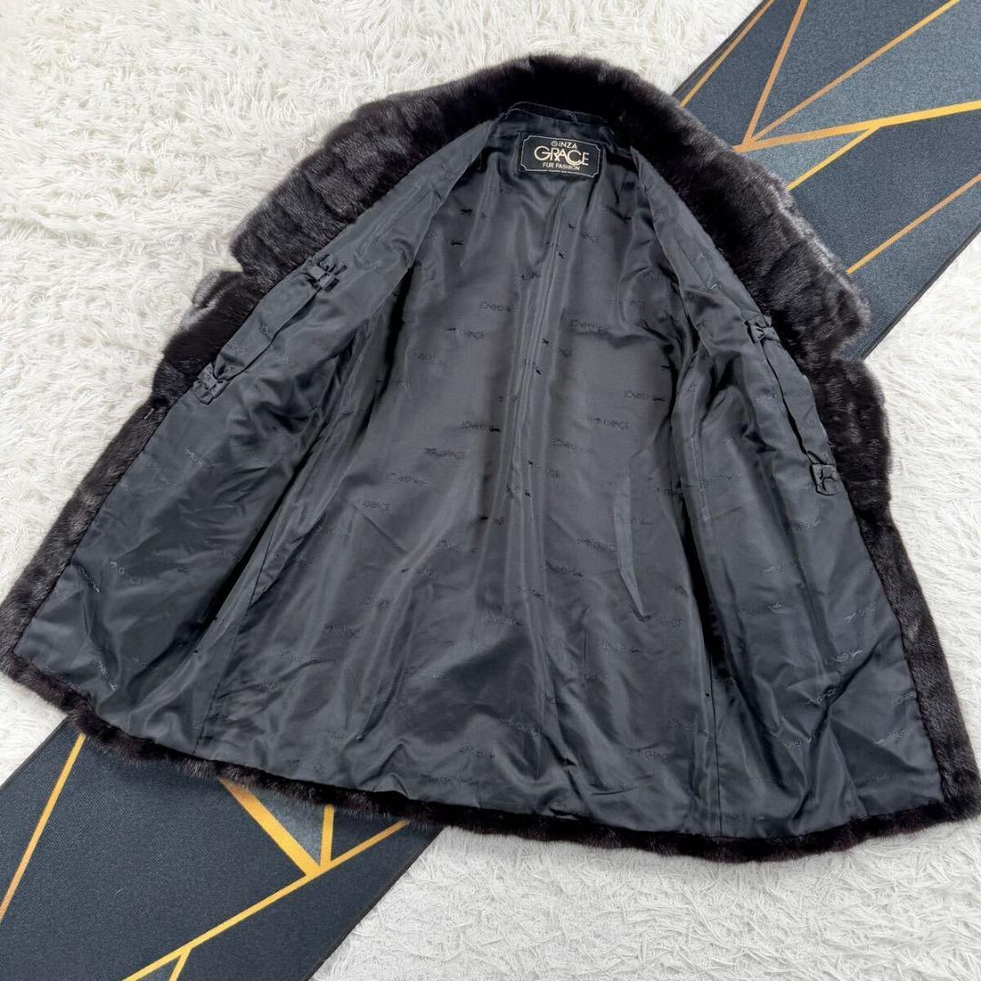 極美品 総丈92㎝ GINZA CRACE グラマミンク ファーコート L