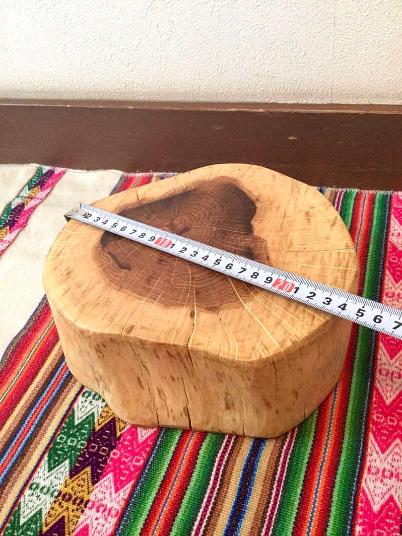 完売　天然楢の木で作成【表は森を感じられるミニちゃぶ台！裏は薪割り台に！】