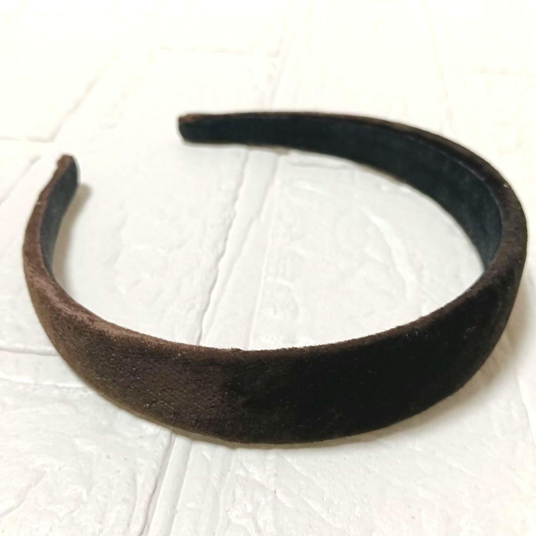 577【美品】ALEXANDRE DE PARIS カチューシャ ベロア 茶系