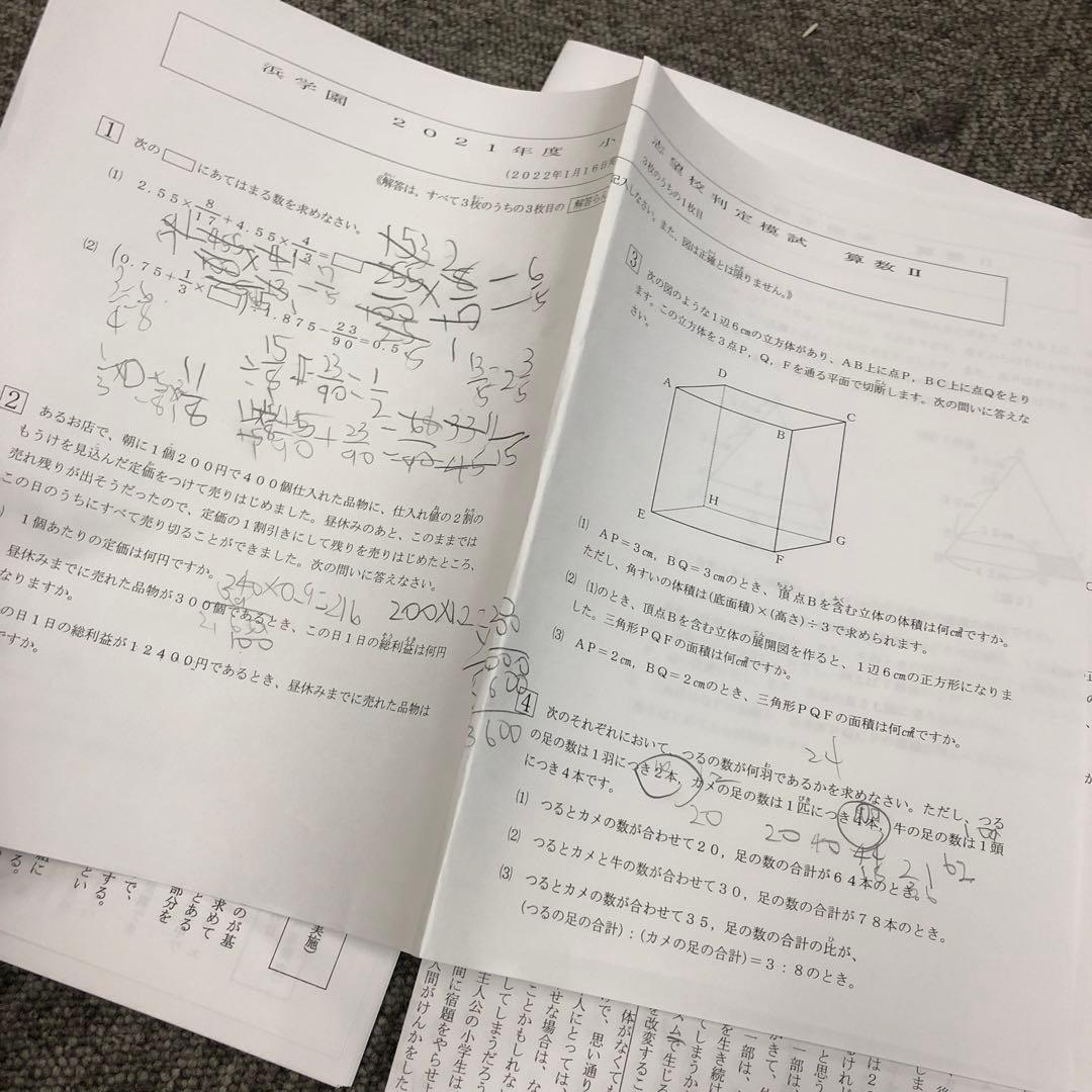 2021年度　浜学園5年　公開学力テスト12回/国記述力錬成テ12回/志望校判定