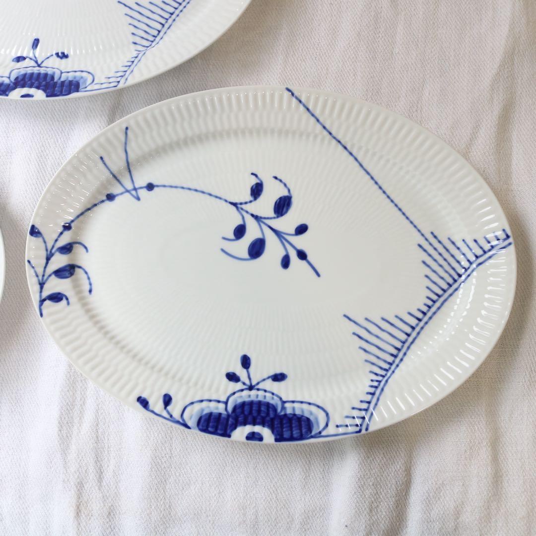 ロイヤルコペンハーゲンブルーフルーテッド メガ オーバルディッシュ 28cm5枚