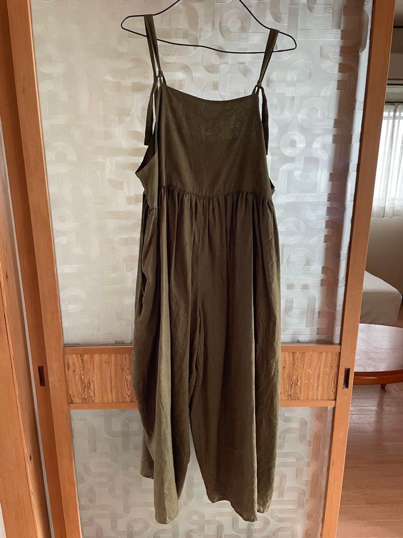 fog linen work フォグリネンワーク オリーブ サロペット