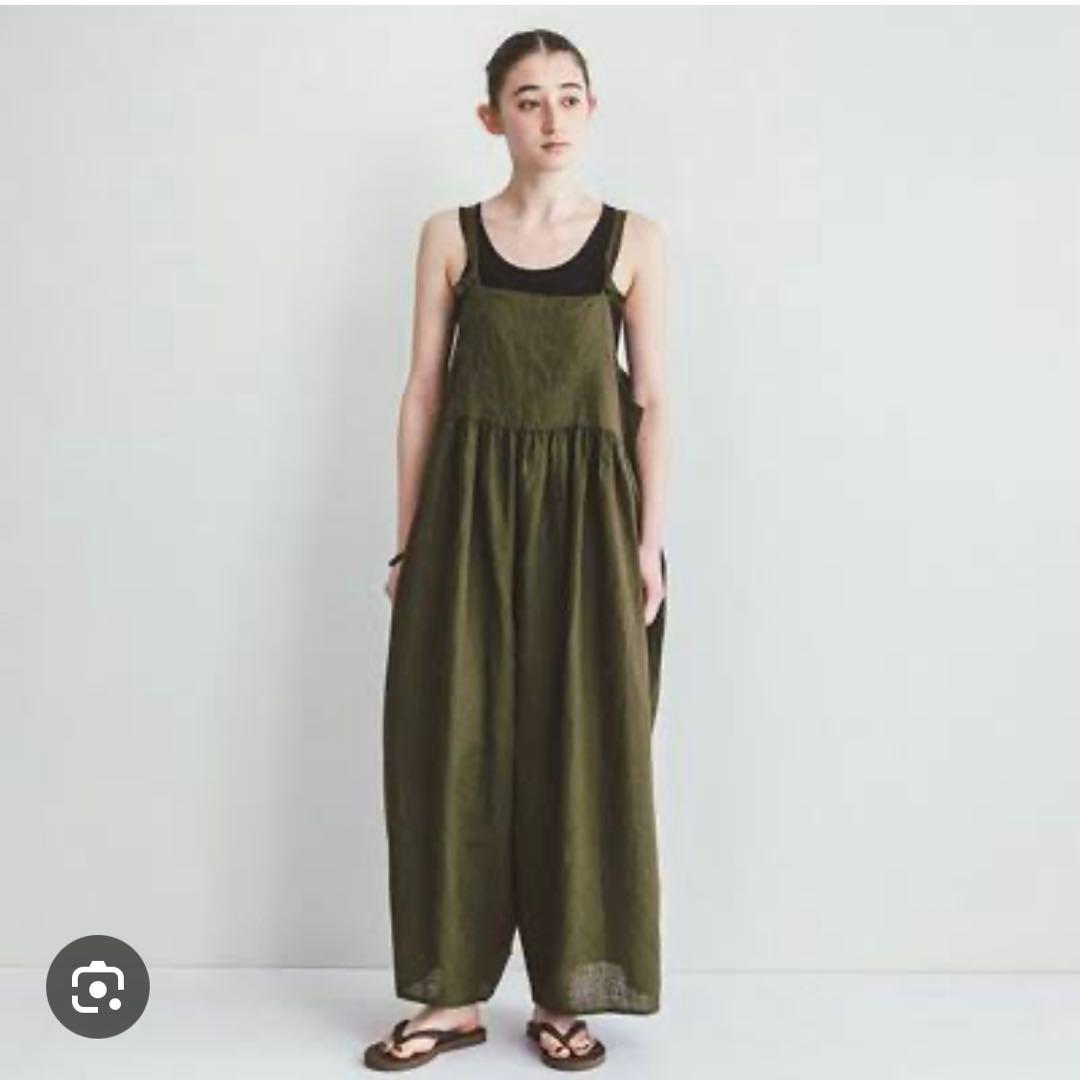 fog linen work フォグリネンワーク オリーブ サロペット