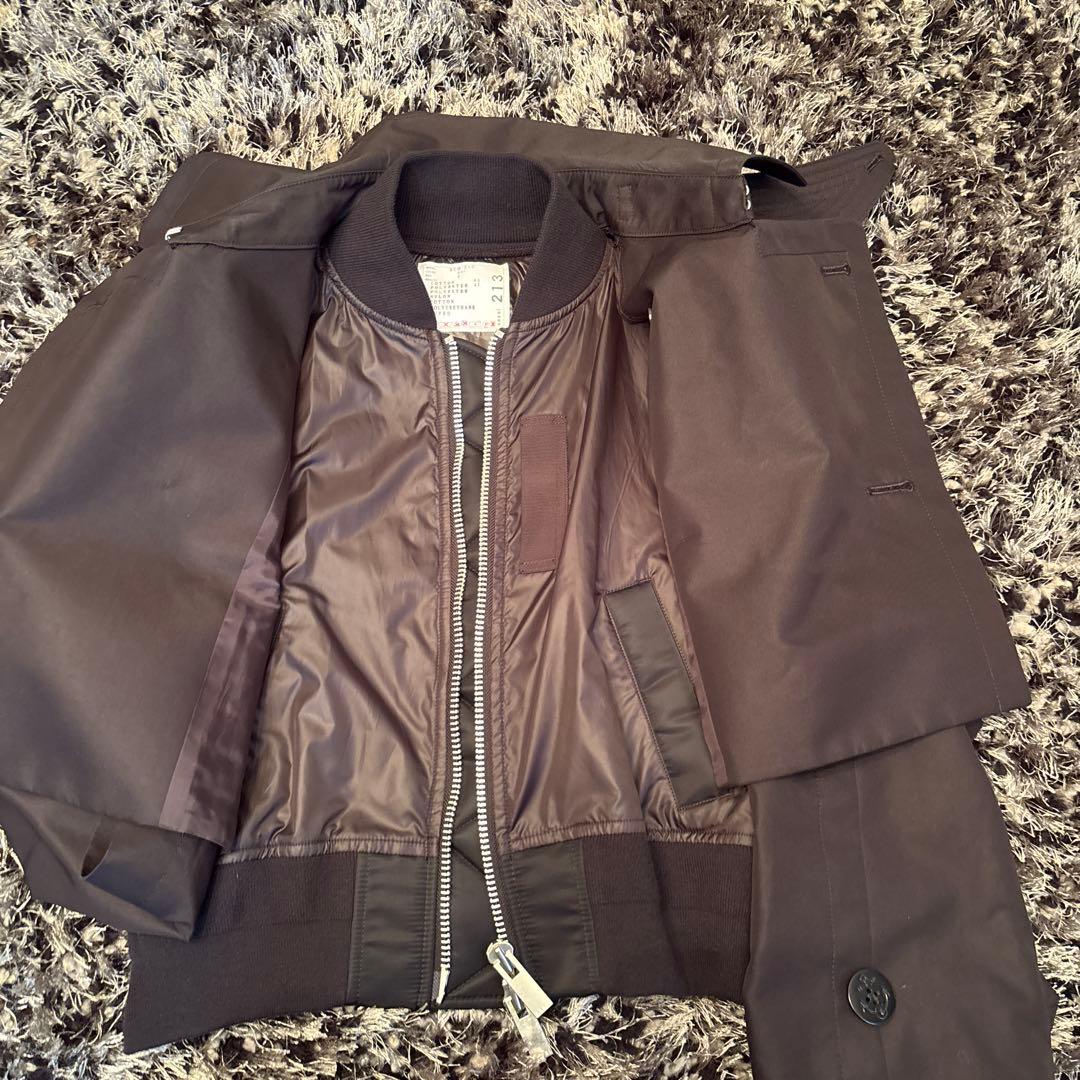 sacai 超美品　ショートトレンチ　黒