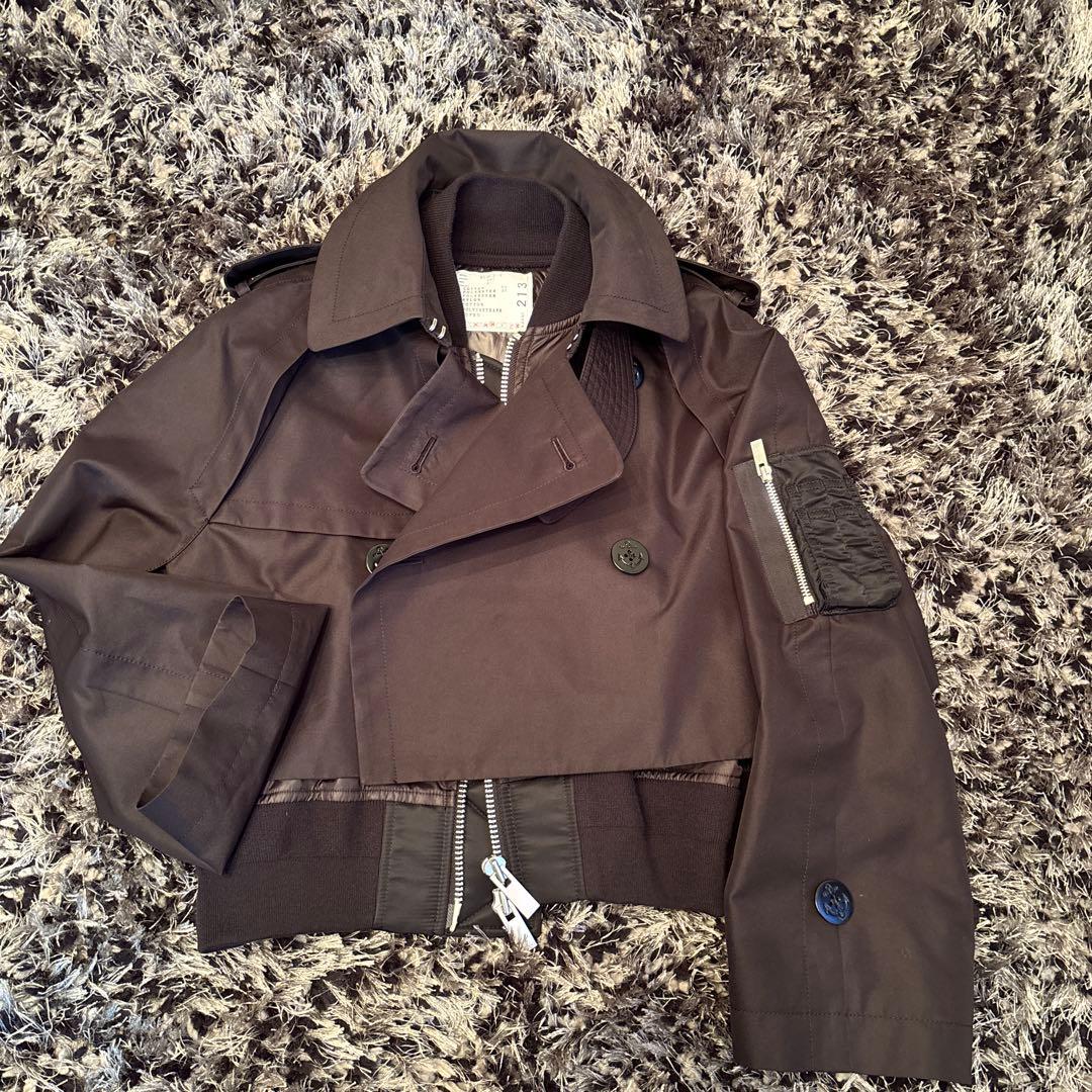 sacai 超美品　ショートトレンチ　黒