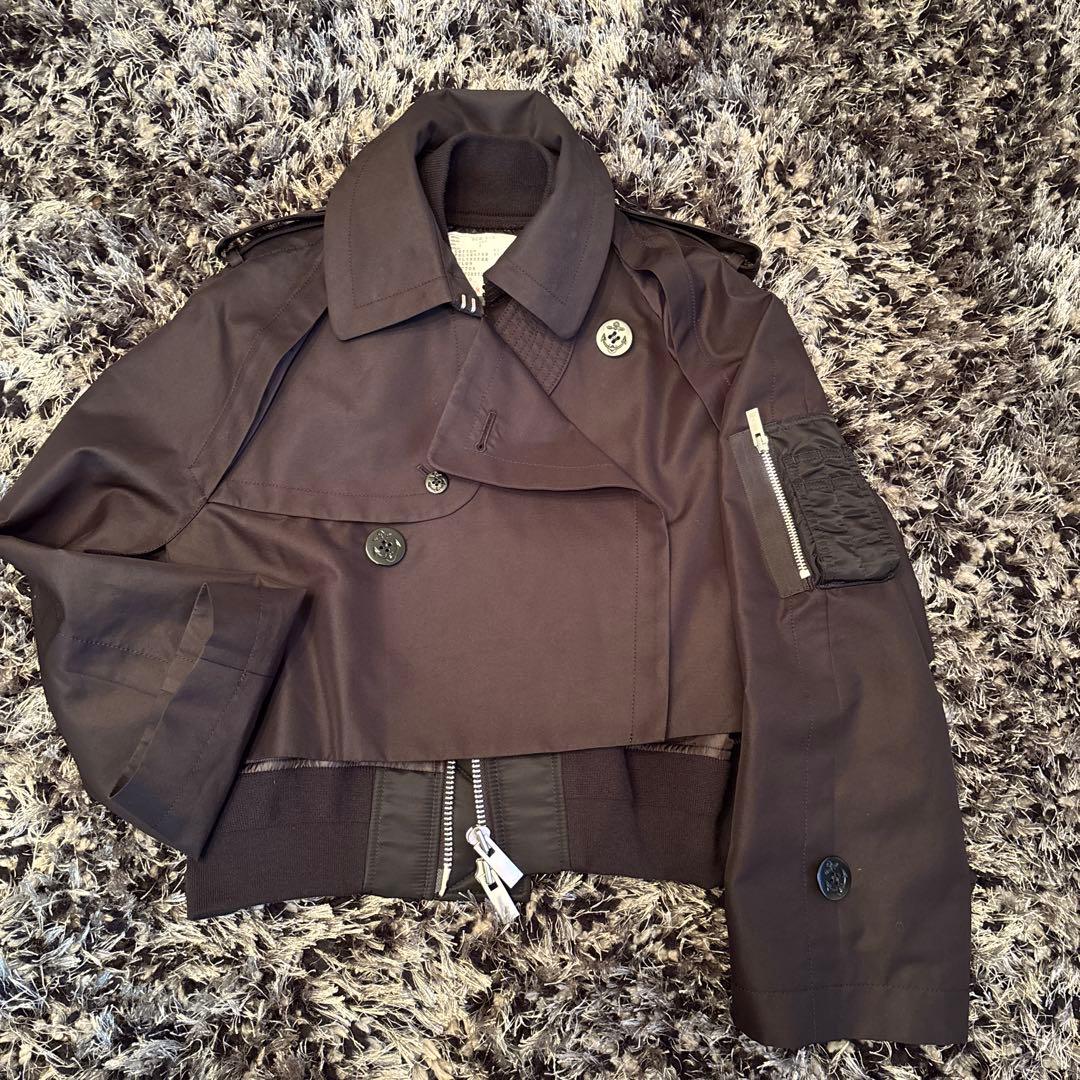 sacai 超美品　ショートトレンチ　黒