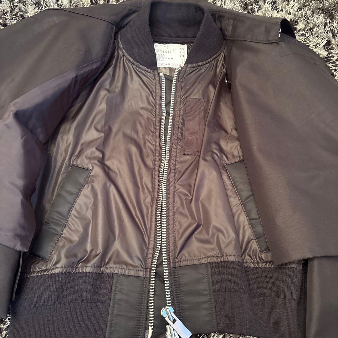 sacai 超美品　ショートトレンチ　黒