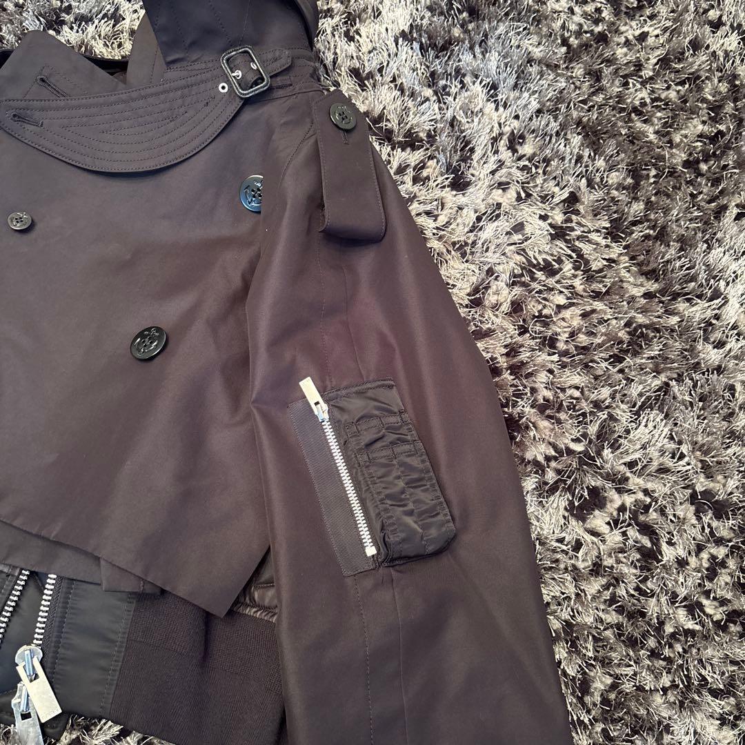 sacai 超美品　ショートトレンチ　黒