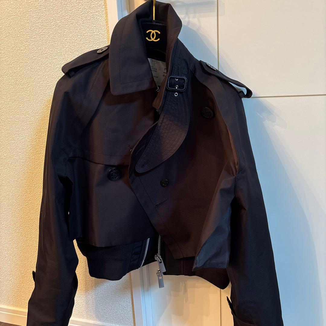 sacai 超美品　ショートトレンチ　黒