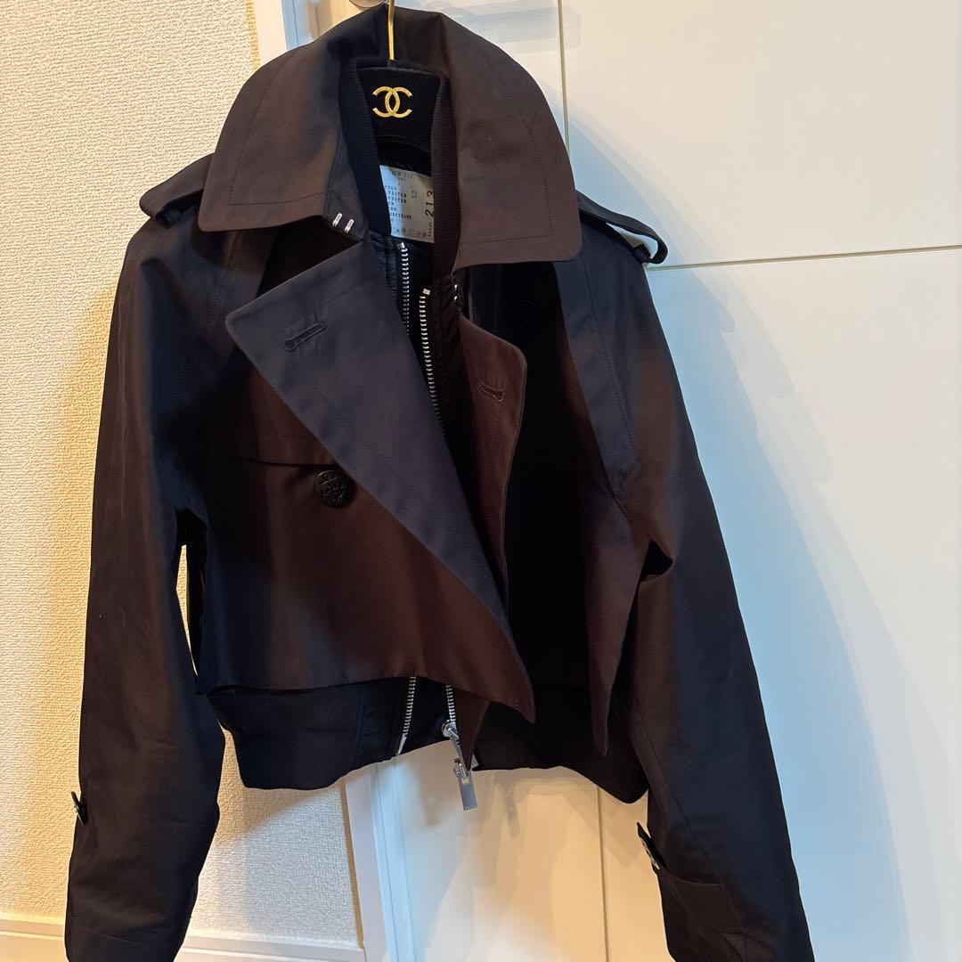 sacai 超美品　ショートトレンチ　黒
