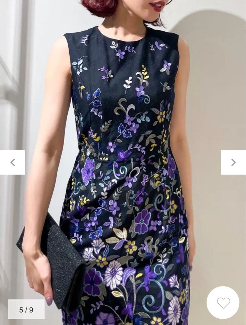 【cheriko】グレースコンチネンタル　花柄刺繍ワンピース　ドレス　結婚