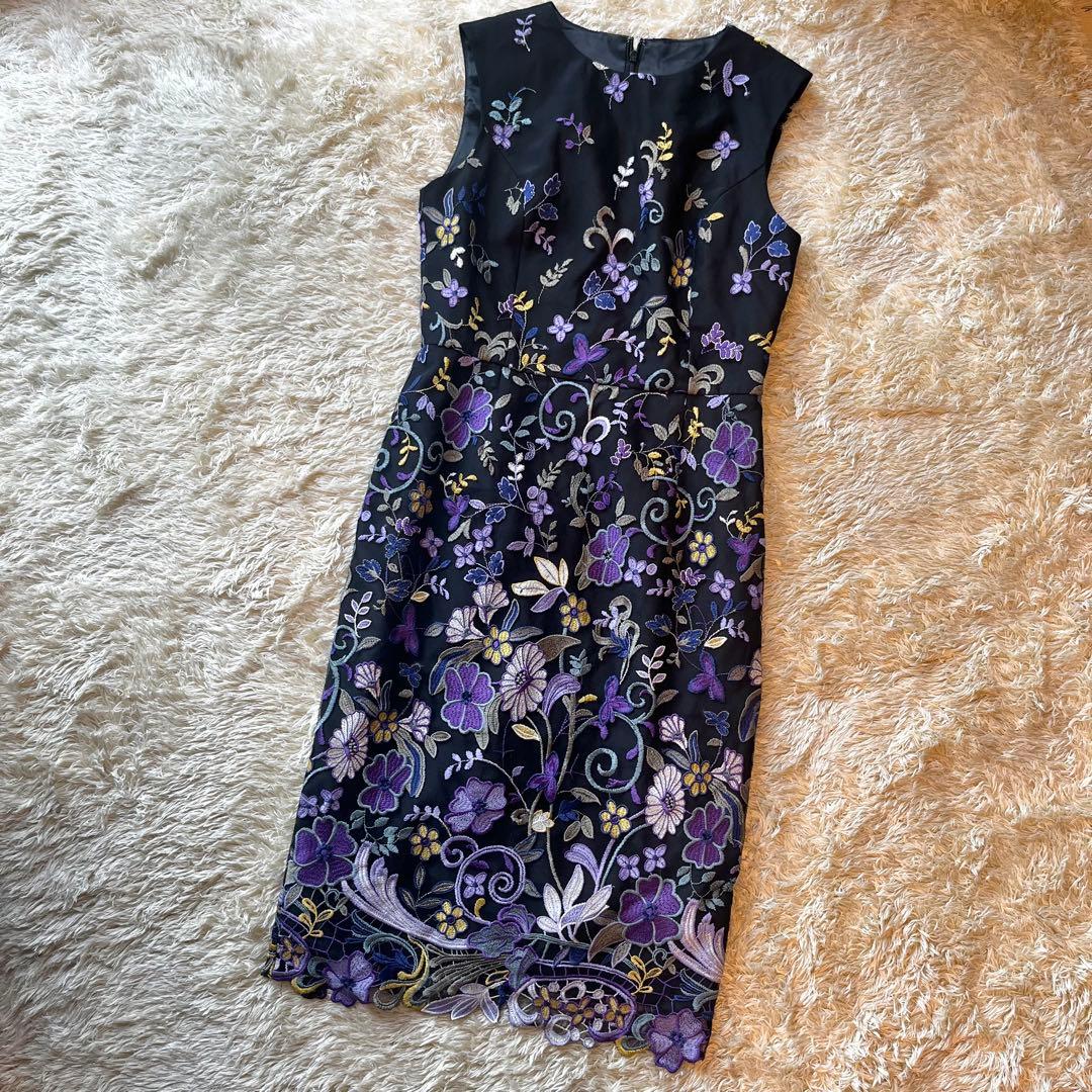 【cheriko】グレースコンチネンタル　花柄刺繍ワンピース　ドレス　結婚