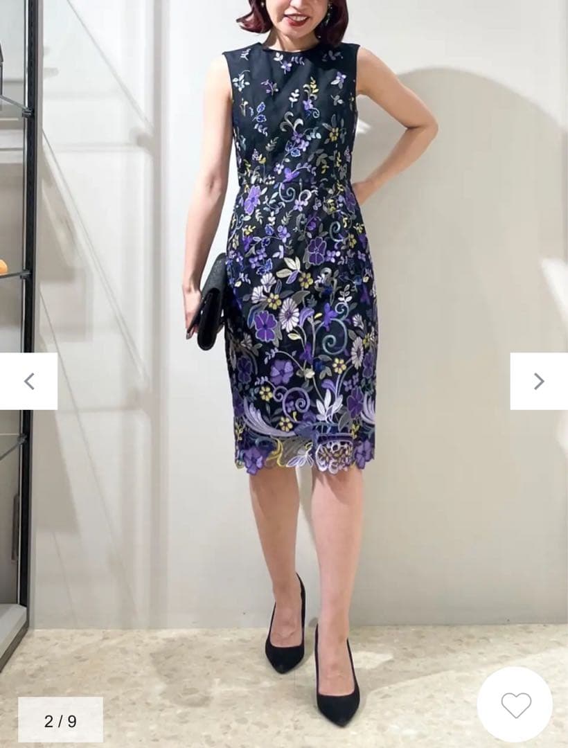 【cheriko】グレースコンチネンタル　花柄刺繍ワンピース　ドレス　結婚