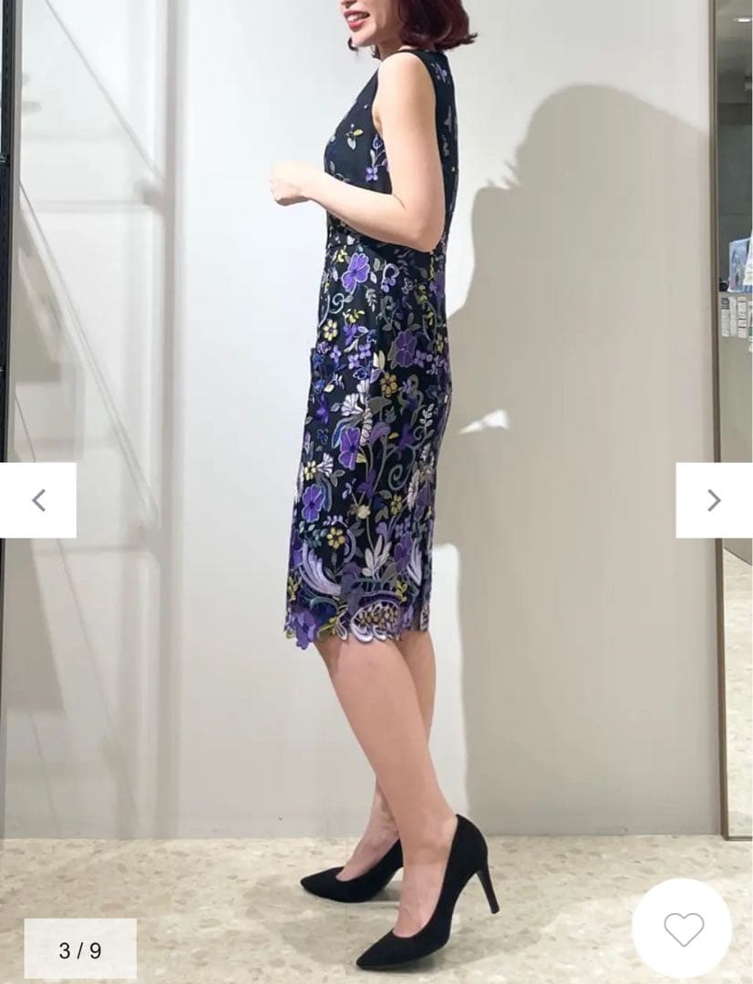 【cheriko】グレースコンチネンタル　花柄刺繍ワンピース　ドレス　結婚