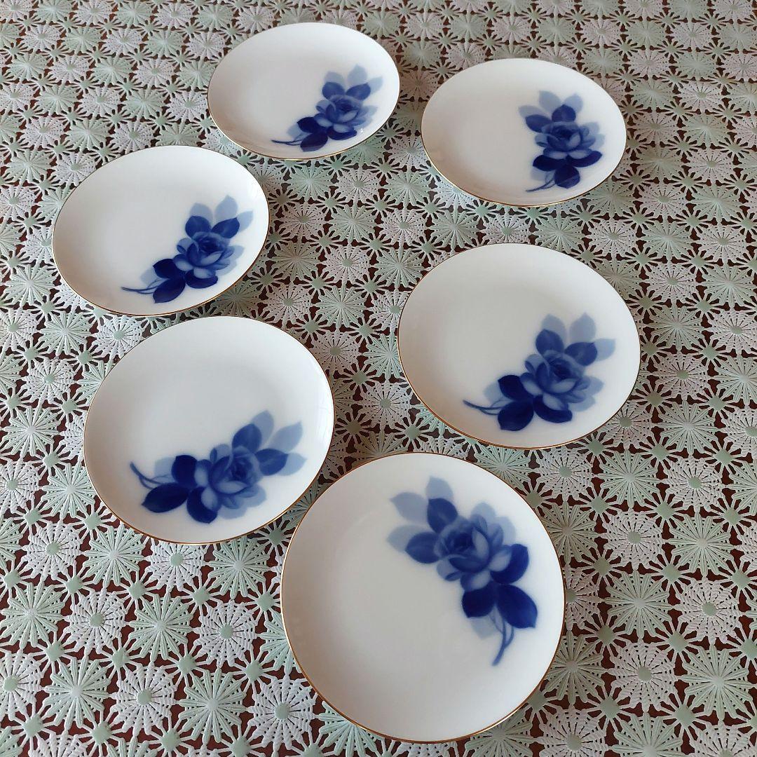大倉陶園　ブルーローズ　16cm　皿　6枚セット