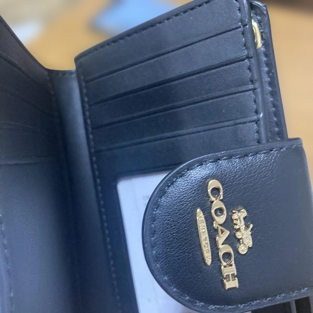 COACH 二つ折り財布 タン/ブラック