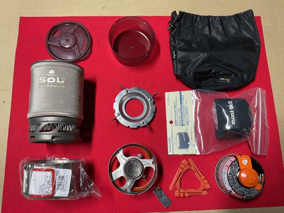 JETBOIL 希少美品の0.8SOLチタンポット動作良好・新品付属品多数付き！