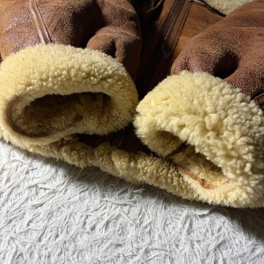 【米国製】AVIREX フライトジャケット　B-3 ムートン　赤茶　42