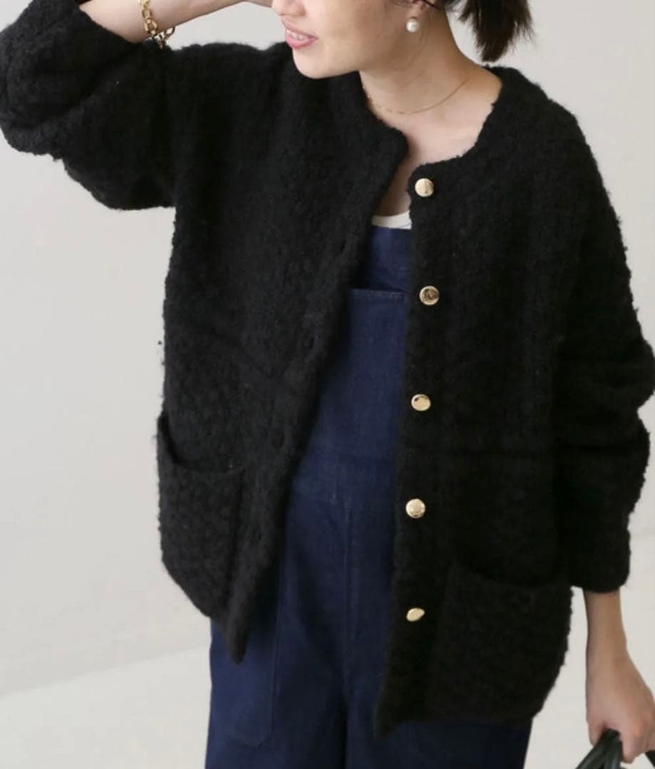 スローブイエナ金ボタンツィーディジャケット