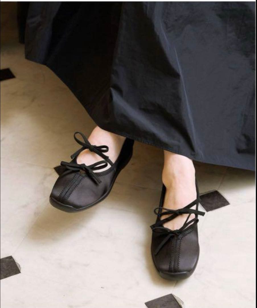 LE TALON ルタロン　Lダブルリボンバレリーナ バレエシューズ 23.5