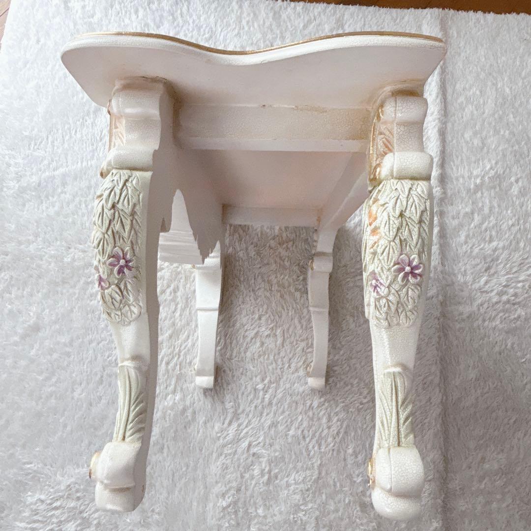 美品】北欧レトロ ロココ調 猫脚 センターテーブル ローテーブル 座卓ホワイト