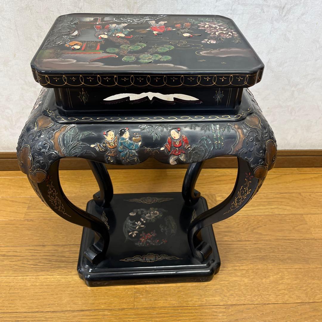 時代　中国　花台　盆栽台　珍品台　細密細工