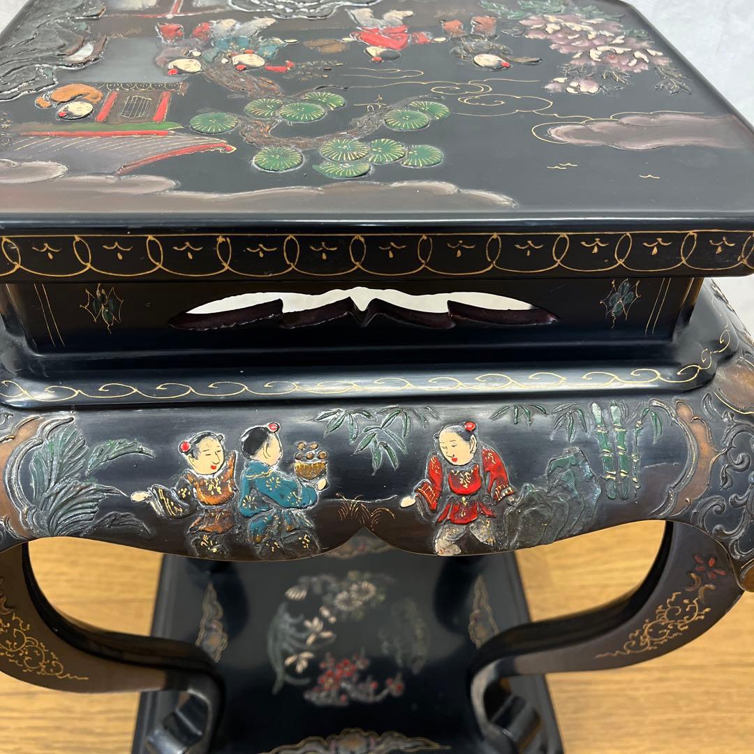 時代　中国　花台　盆栽台　珍品台　細密細工