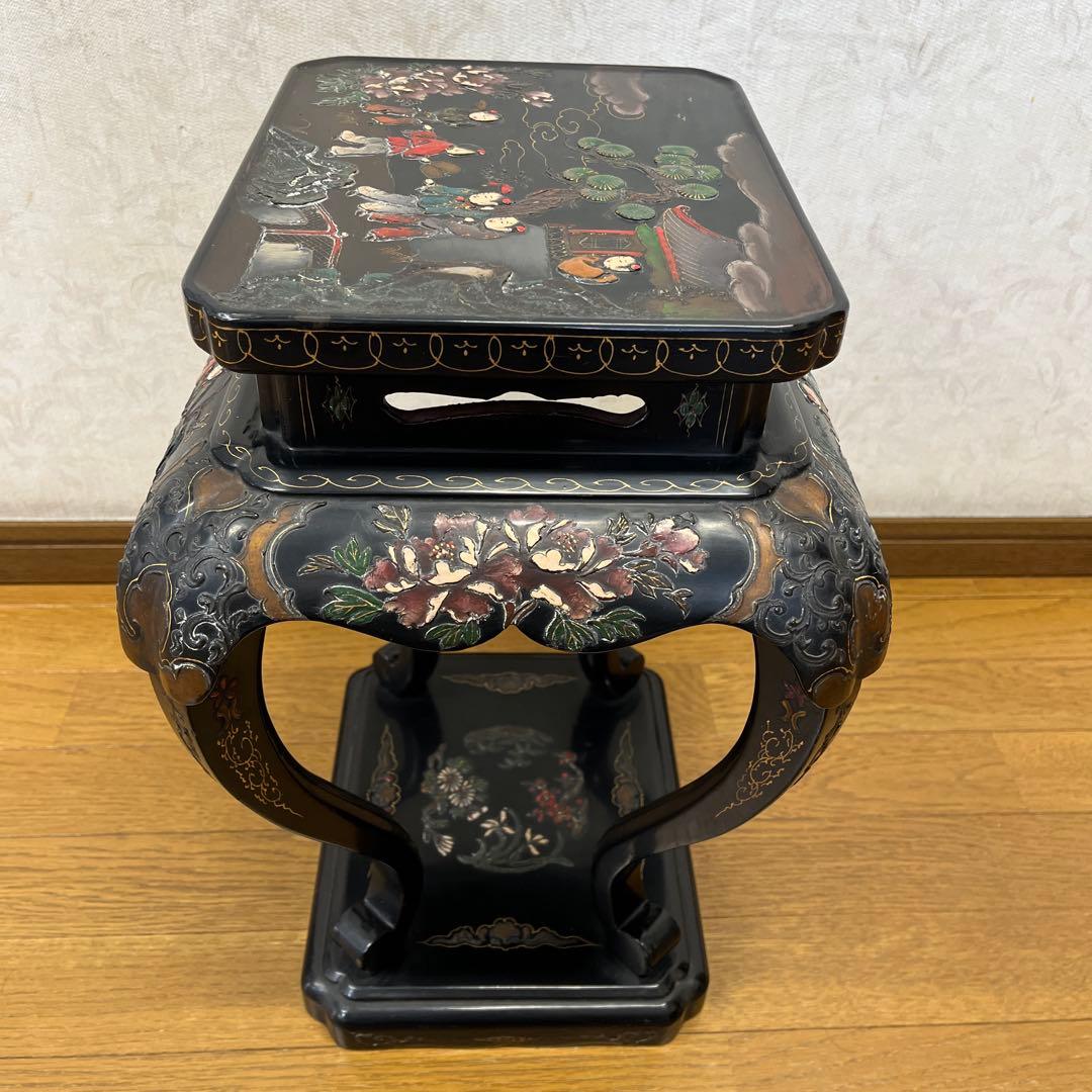 時代　中国　花台　盆栽台　珍品台　細密細工