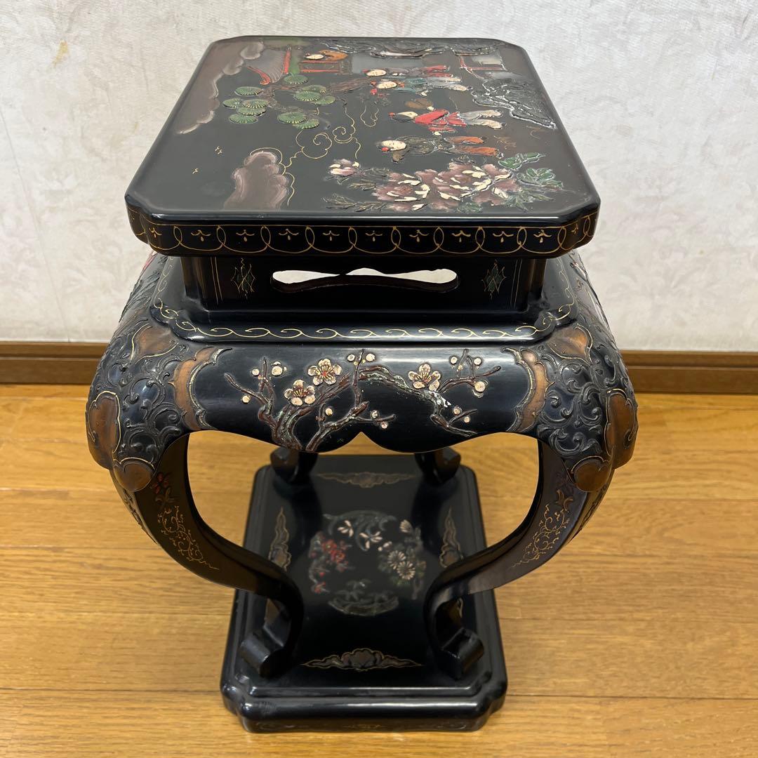 時代　中国　花台　盆栽台　珍品台　細密細工