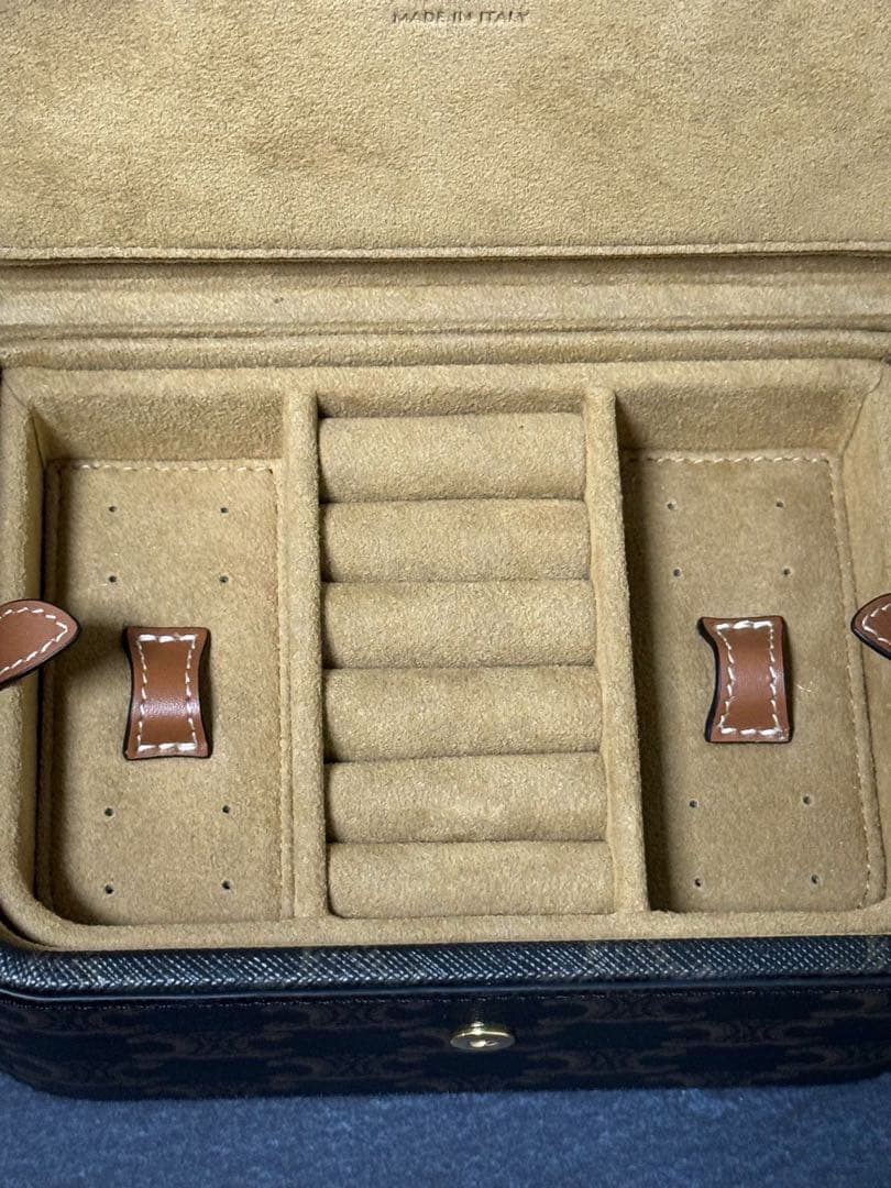 CELINE ラージジュエリーケース トリオンフキャンバス＆カーフスキン