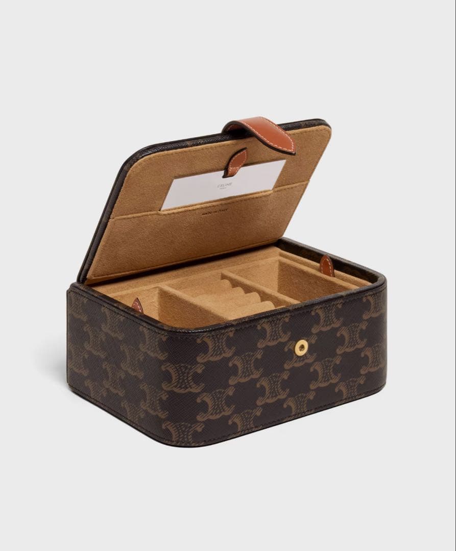 CELINE ラージジュエリーケース トリオンフキャンバス＆カーフスキン