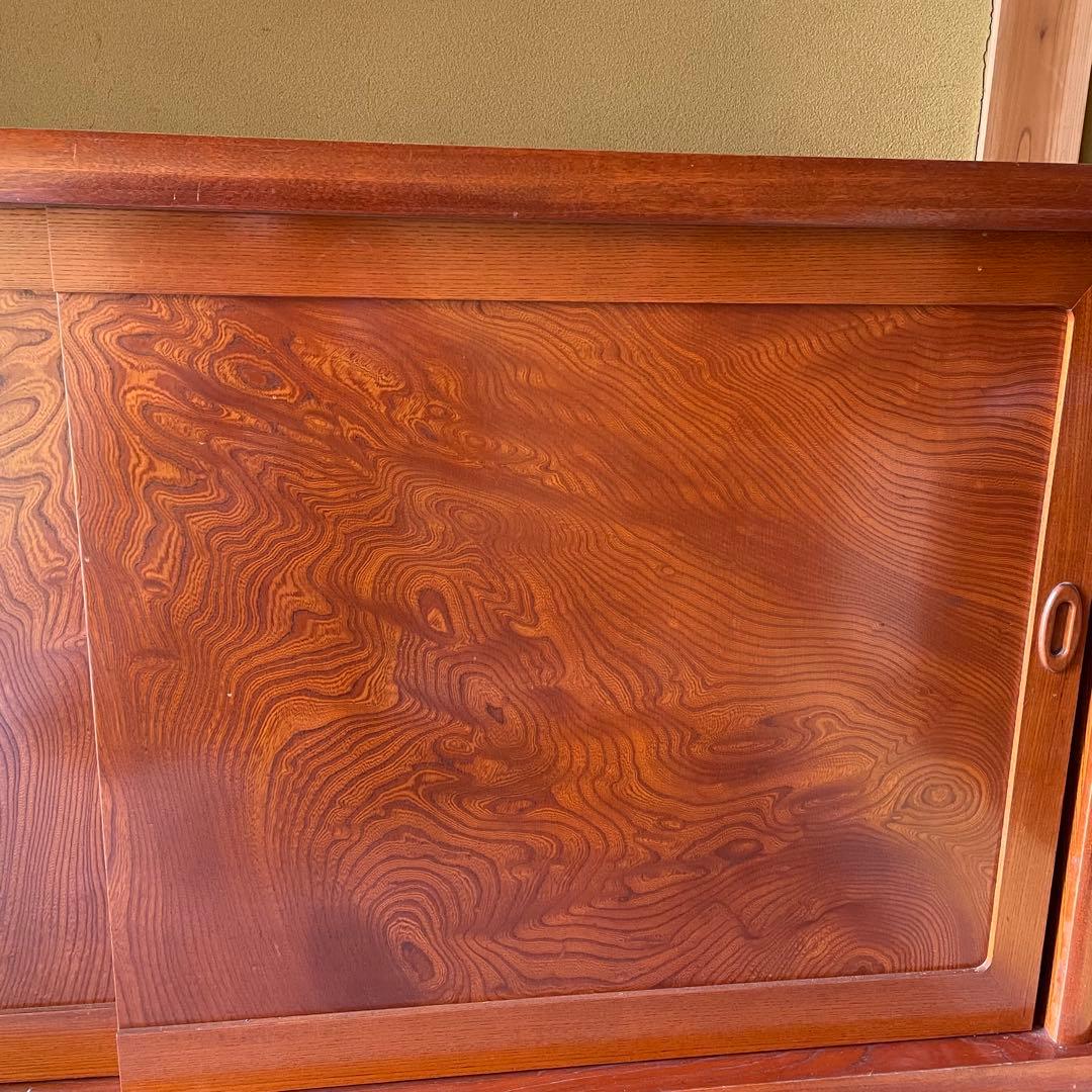 高級　けやき　下駄箱　シューズボックス　脚付き　レトロ