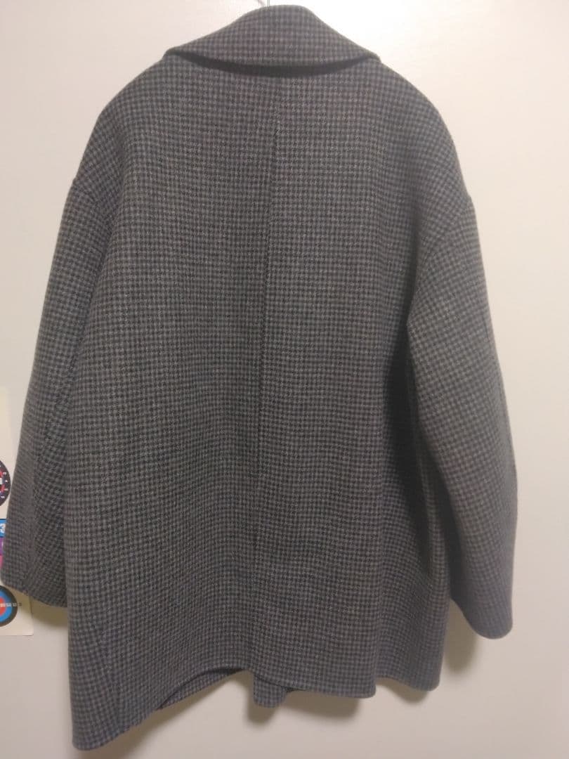 souple wool ダブルフェイスミドルコート　グレー
