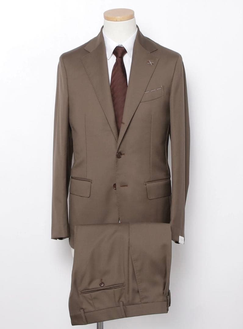 【新品未使用】デ・ペトリロ　ブラウン　ソリッドスーツ　46