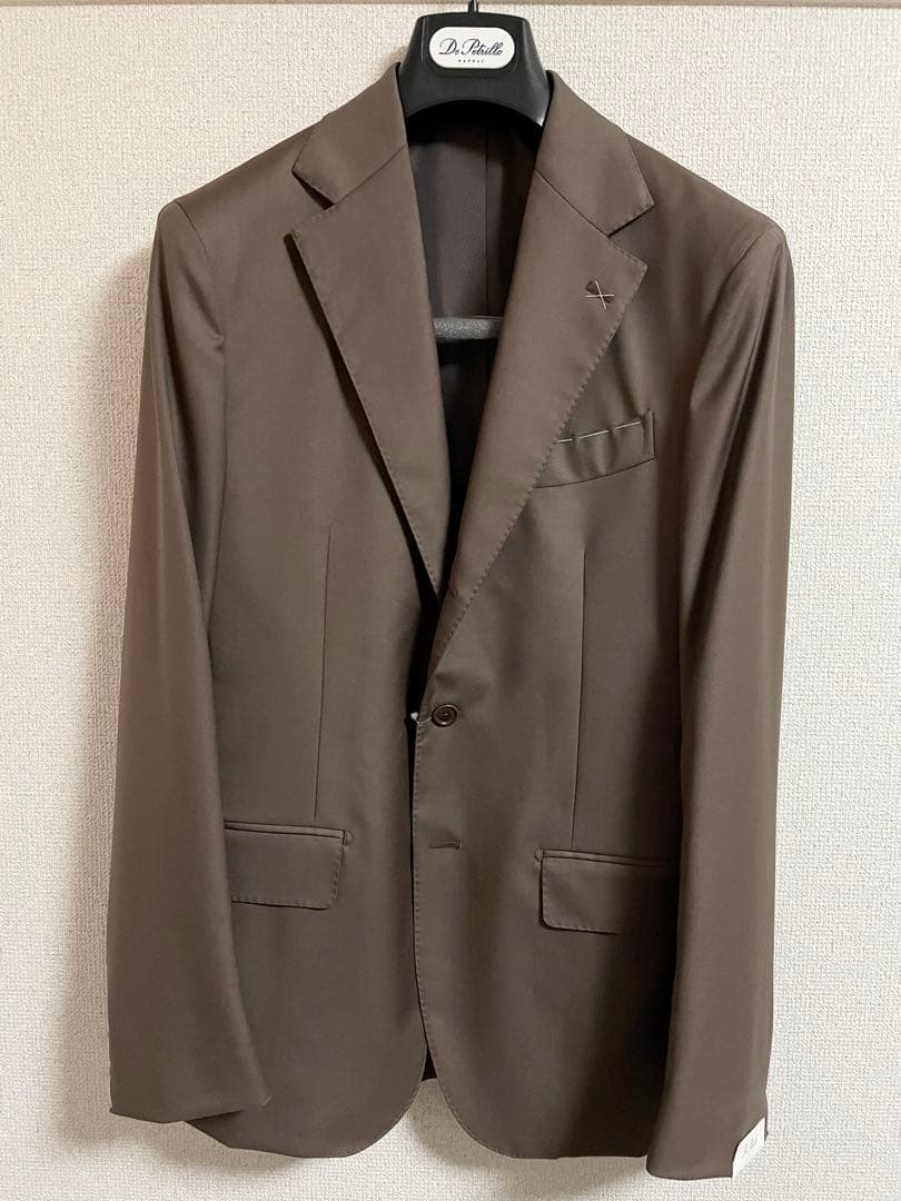 【新品未使用】デ・ペトリロ　ブラウン　ソリッドスーツ　46