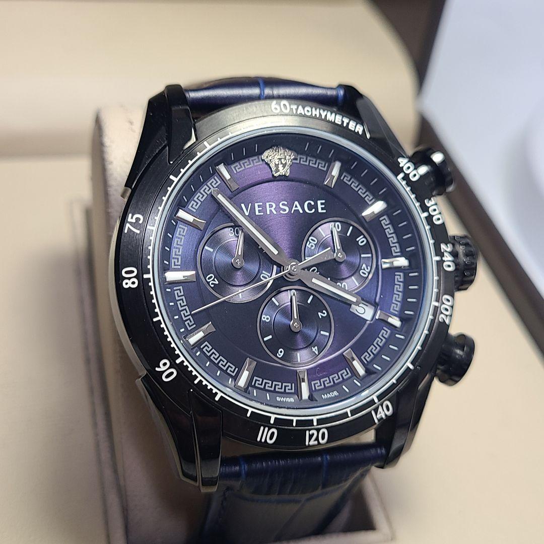 【未使用品】VERSACE　クロノグラフ　純正ベルト　電池交換済み　腕時計