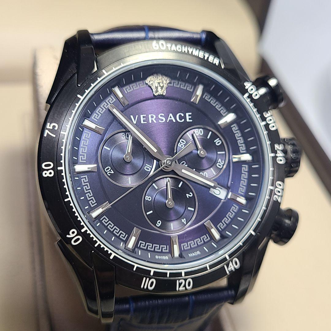 【未使用品】VERSACE　クロノグラフ　純正ベルト　電池交換済み　腕時計