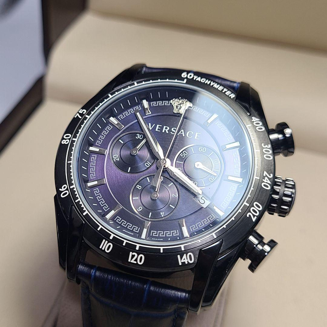 【未使用品】VERSACE　クロノグラフ　純正ベルト　電池交換済み　腕時計