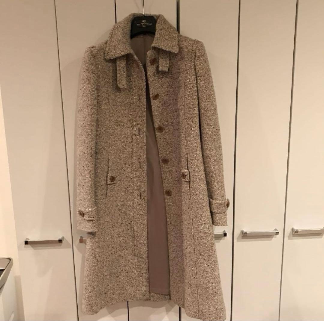 ツイードコート theory セオリー　ロングコート　Aラインコート